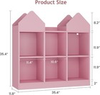 Kids Bookshelf Toy Storage Organizer 6 Open Cubby Toddler Bookcase Toy Chest Box