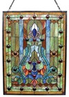 Stained Glass Tiffany Style Victorian Design Hanging Window Panel Suncatcher