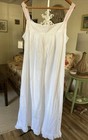 Vtg Sz Xl White  Pink Gingham Trim 100  Cotton 51    Long Nightgown Jcpenney Nwt