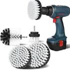 4 Piece White Soft Bristle Cleaning Brush Attachment Set - 1 4 Hex Drive