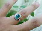 3 40 Ct Natural Emerald   Diamond Engagement Proposal Ring 925 Sterling Silver