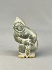 Vintage Canadian Eskimo Art Inuit Carved Soapstone 5 1 4  Eskimo W fish   Signed