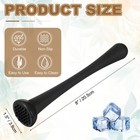 Cocktail Muddler  8 Inch Pp Drink Muddler  Black  thin 