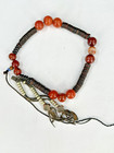 Antique Tibetan Chinese Buddhist Coconut Shell Mala Beads Carnelian Silver 108