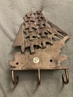 Vtg Nautical Bronze Metal Sailing Ship Wall Mounted Key Hook Rack  3 Hooks