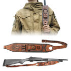 Tourbon Retro Leather Rifle Sling Gun Ammo Carrying Strap W knife Sheath Pocket