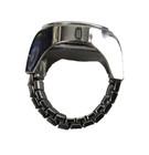 Stretch Fit Ring Watch Women   s Chrome Silver Pink Crystal Bezel Pink Dial Face