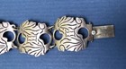 Vtg Mexican Sterling 5-panel Engraved Bracelet  Initialed Aem  And Marked