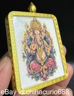 2 6  Old Tibet Gold Stroke Painted Ganesh Lord Ganesha Buddha Tangka Pendant