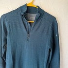 Smartwool Men s Intraknit Thermal Merino Wool Baselayer Teal Quarter Zip Top S