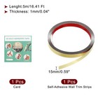 16 4ft X 0 59  Wall Molding Trim  Mirror Finish Metal Strip Trim  Gold