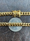 6mm Men s Cuban Miami Link Bracelet Real 18k Gold Plated Stainless Steel 8  Long