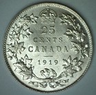 1919 Canada Silver Quarter 25c Canadian Coin Uncirculated 25 Cents