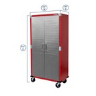 Seville Classics Ultrahd 2-door Rolling Storage Cabinet 36  W X18  D X72  H Red
