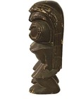 Vintage Wooden Handmade carved Tiki God Man Figure Statue Idol Unknown Artist