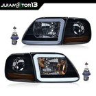 Fit For 97-04 F150 Expedition Smoke Led Tube Headlights   Corner Parking Lights