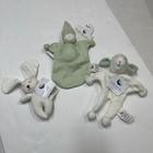 Under The Nile Organic Unisex Baby Lovey Security Toy Binky Rabbit Lamb Doll 3pk