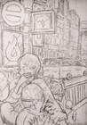 32   Inch  X  24  Inch Charcoal Drawing Of City Life  poster Size  By A  Avila 