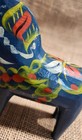 Nils Olsson Blue Dala Wood Swedish Horse 7    Inch Carved Hand Painted Vintage