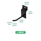 30pcs Slatwall Panel Hooks  Heavy Duty Slat Wall Hanging Display 2 Inch Black