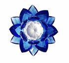 3 Inch Sapphire Hue Reflection Crystal Lotus With Gift Box