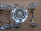 Vintage Glass Door Knob Set 8 Point Octagon   Dutch Auction