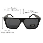Men s Locs Flat Top Sunglasses Black Frame Category 3 Dark Lens Shades