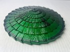 Vintage Green Glass Flush Mount Lamp Shade Lid 8 25  Dia