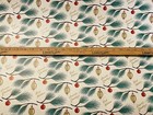 Vtg Seasons Greetings Christmas Wrapping Paper Gift  Pine Branch Ornaments