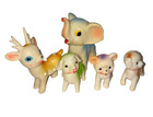 Vintage Rubber Squeak Toys Elephant Deer Lamb Dog Cat Heads Turn Lot Of 5 1960 s
