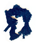 Antique Uk Vintage Victorian Black Silk Chiffon Ruffle Mourning Fashion Scarf