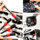 5pc Car Detailing Brush Kit Boar Hair Vehicle Auto Interior For Wheel Clean Sets