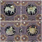 Vtg Thai Kalaga Tapestry Astrological Zodiac Horoscope Hand Embroidered Beaded