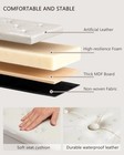 Chic White Storage Ottoman Bench With Dividers For Living Room   Bedroom