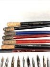 7 Vtg Dip Pens   Lot Of Nibs Mixed Set Calligraphy Lettering