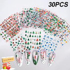 30 Sheets Christmas Nail Art Stickers 3d Self- Adhesive Snowflake Nail Charms De