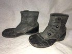 Antique Children s Leather Handmade Shoes Button Side Black