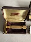 Antique Vintage Gillette Gold Aristocrat Razor Original Case   2 More Items