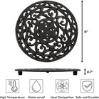 2-pack 8-inch Round Cast Iron Trivets With Rubber Feet Caps For Kitchen   Dining