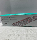 Multi-device Wireless Keyboard And Mouse Set 2 4g Usb Bluetooth 5 0 Rose Pink