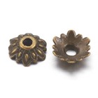 16 Flower Bead Caps Antique Bronze Tone 8mm Findings 
