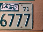 License Plate  South Dakota  1971  Mt  Rushmore  36  hughes County  6777  777