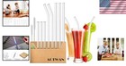 10 Pack Elegant Shatter-resistant Reusable Glass Straws - Eco-friendly   Stylish