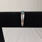 Vintage Sterling Silver Turquoise Bear Paw Inlay Cuff Bracelet Southwestern