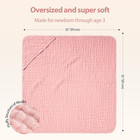 Hooded Baby Towels For Newborn - 2 Pack  100  Muslin Cotton  Baby Bath Towels