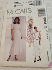 Vintage 90s Mccalls 8063 Sewing Pattern 2 Pc Dress Sz 10 12 14 Factory Folded 