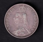 Great Britain 1890 Double Florin Silver Coin Queen Victoria Jubilee Head  925