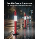 Uimoso 12 Pack Traffic Delineator Posts 45 In With Weighted Base For Safety