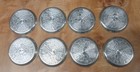 Set Of 8 Vintage Forged Aluminum Coasters Fruit Floral