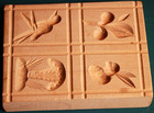 Vtg Germany Hand Carved Wood Springerle Cookie Press Mold Folk Art 4 Motifs